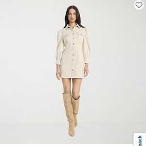 Clover Sloane Women’s Long Sleeve Suede Shirt Dress